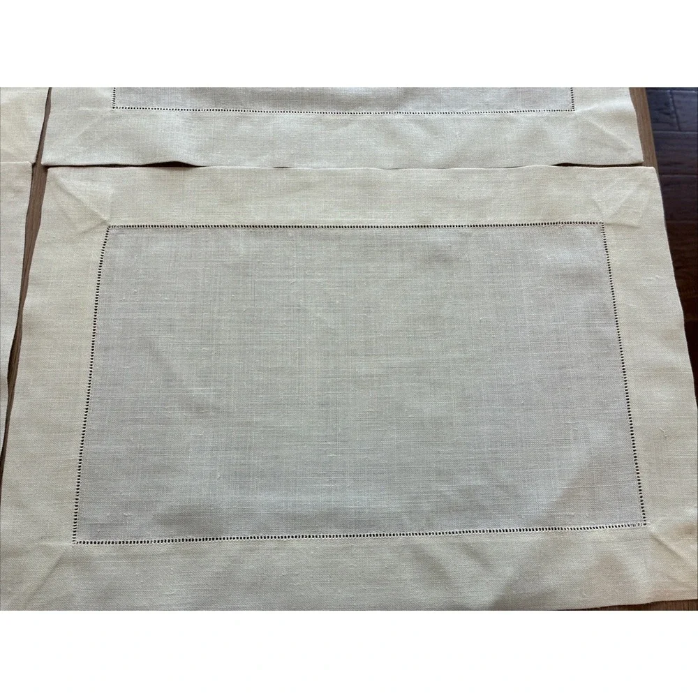 Sferra CLASSICO Hem stitched  Placemats & Napkins  Set Of 4 Each Italian Linen
